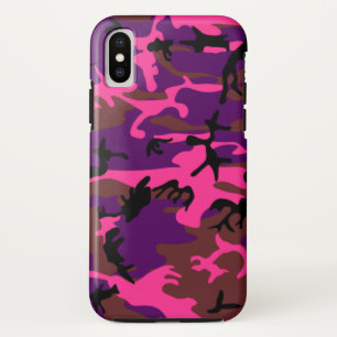 Funda Para iPhone X Camo rosa caliente
