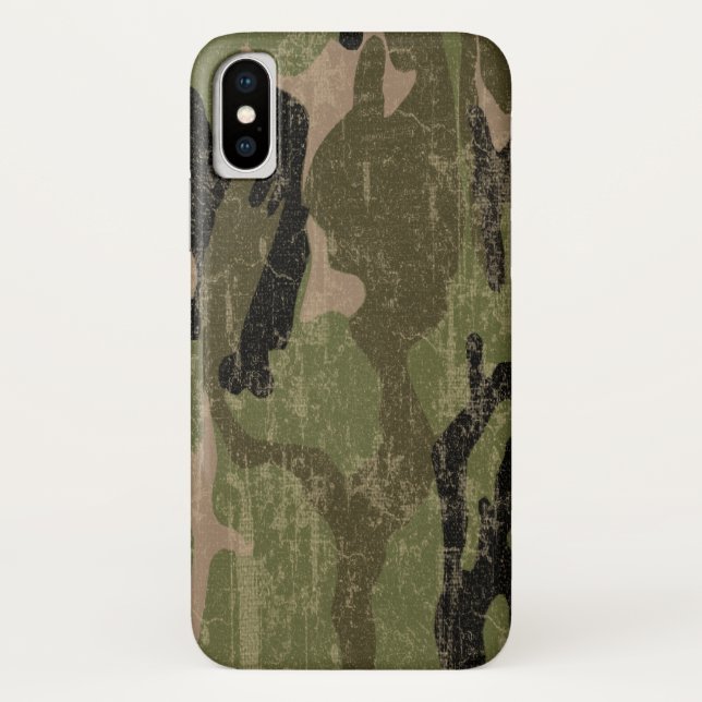 Funda De Case-Mate Para iPhone Camo verde descolorado (Reverso)