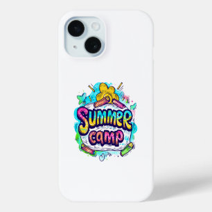 Funda Para iPhone 15 Campamento de verano colorido
