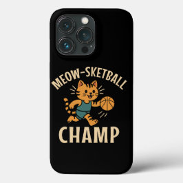 Funda Para iPhone 13 Pro Campeón de Baloncesto Meow Divertido Deporte