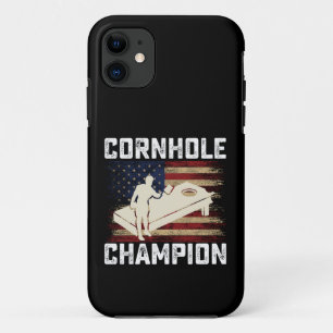 Funda Para iPhone 11 Campeón de Cornhole Bandera Americana USA 4 de Jul