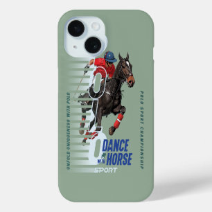 Funda Para iPhone 15 Campeonato de Polo Jinete de Equitación Baile con