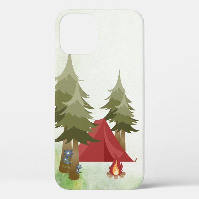 Funda De Case-Mate Para iPhone Camping de carpas y fogatas personalizados (Reverso )