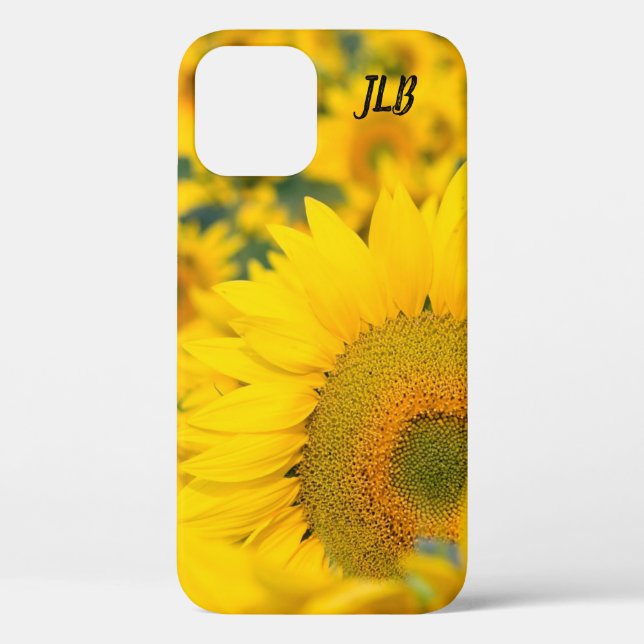 Funda De Case-Mate Para iPhone Campo amarillo de girasoles, fotografía (Reverso )