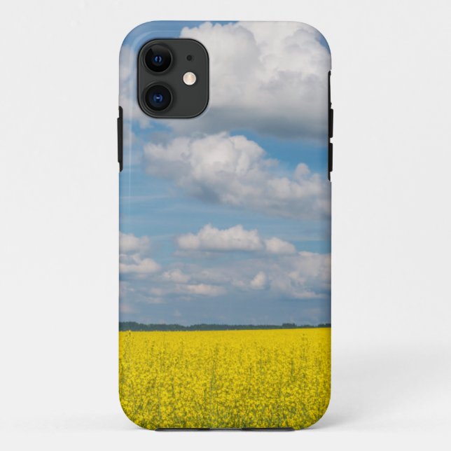 Funda De Case-Mate Para iPhone Campo Canola y nubes (Reverso)