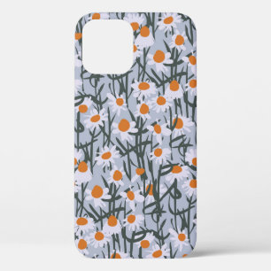 Funda Para iPhone 12 Campo Chamomile patrón sin inconvenientes en fondo
