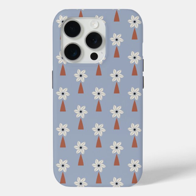Funda De Case-Mate Para iPhone Campo de Flores Gris (Reverso )