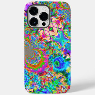 Funda Para iPhone 14 Pro Max De Case-Mate Campo de girasol azul abstracto   flores retro