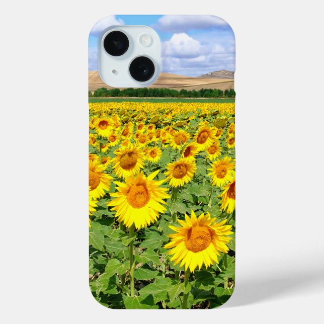 Funda De Case-Mate Para iPhone Campo de girasoles (Reverso )