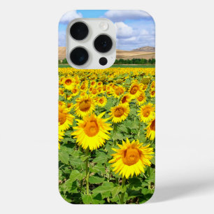 Funda Para iPhone 15 Pro Campo de girasoles