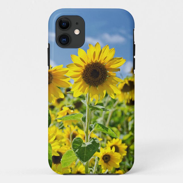Funda De Case-Mate Para iPhone Campo de girasoles (Reverso)