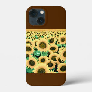 Funda Para iPhone 13 Mini Campo de girasoles dorados