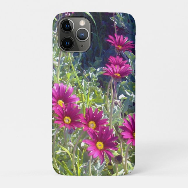 Funda De Case-Mate Para iPhone Campo de margarita morada, (Reverso)