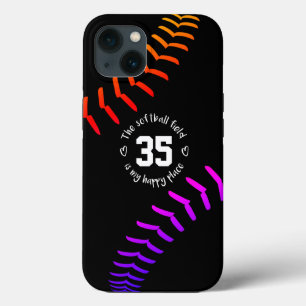 Funda Para iPhone 13 campo de softbol audaz brillante mi lugar feliz