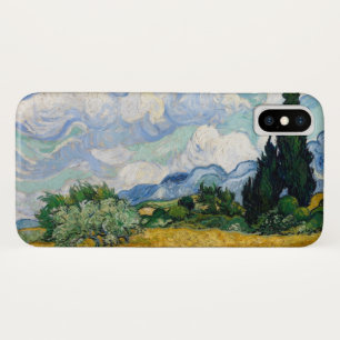 Funda Para iPhone X Campo de trigo con cipreses