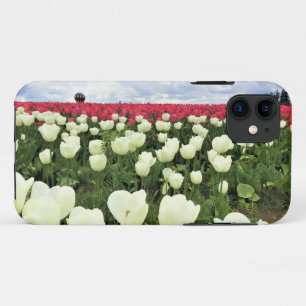 Funda Para iPhone 11 Campo de tulipán blanco y rosado, Oregón