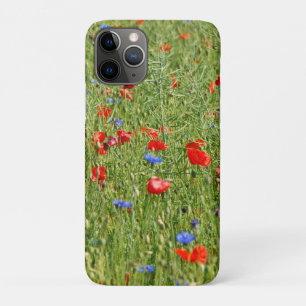 Funda Para iPhone 11 Pro Campo de verano con flores rojas y azules