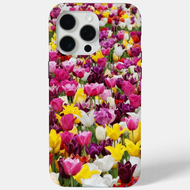 Funda De Case-Mate Para iPhone campo lleno de tulipanes (Reverso )
