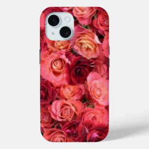 FUNDA PARA iPhone 15 CAMPO ROSA ROJA ROJA DE ROSA ROSA DE COLOR ROJO