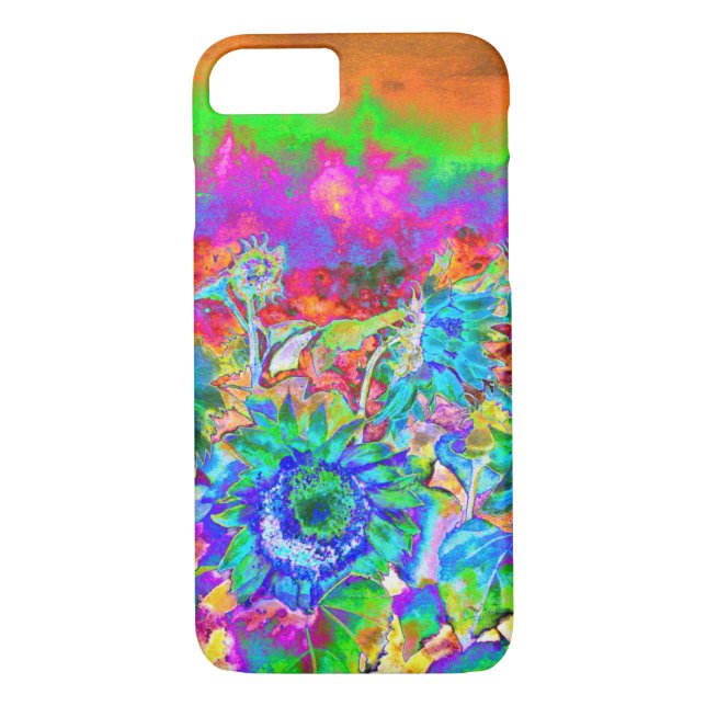 Funda De Case-Mate Para iPhone Campos de girasol - azul (Reverso)