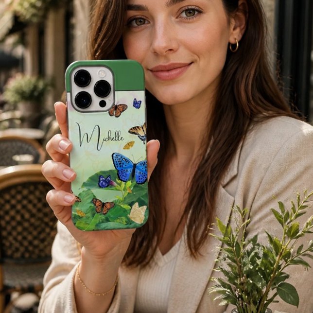 Funda De Case-Mate Para iPhone Campos de mariposas abstractas personalizados (Subido por el creador)