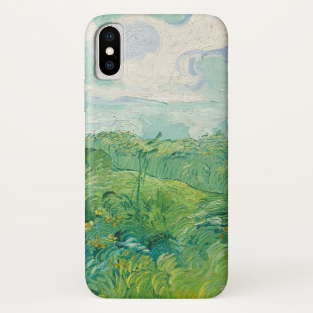 Funda De Case-Mate Para iPhone Campos verdes de trigo Vincent Van Gogh arte (Reverso)