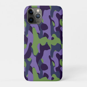 Funda Para iPhone 11 Pro Camuflaje abstracto verde morado y azul