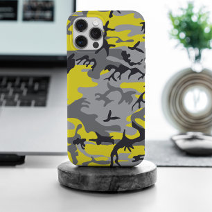Funda Para iPhone 15 Pro Max Camuflaje amarillo y gris, ejército, ejército