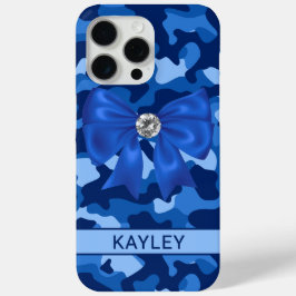 Funda Para iPhone 15 Pro Max Camuflaje Azul Brillante Personalizado