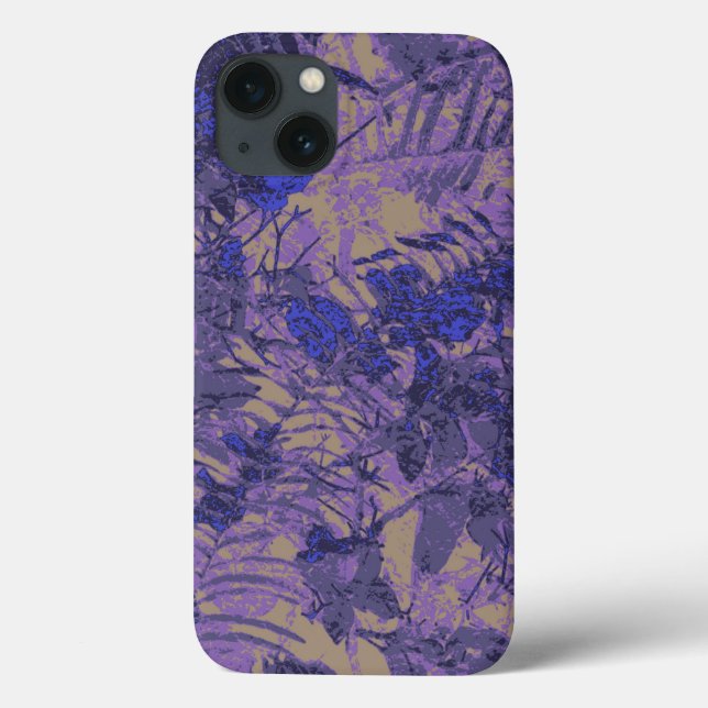 Funda De Case-Mate Para iPhone Camuflaje contra la flor azul (Reverso)