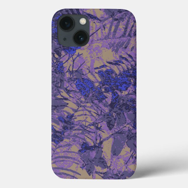 Funda De Case-Mate Para iPhone Camuflaje contra la flor azul (Reverso)