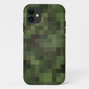 Funda Para iPhone 11 camuflaje cuadrado verde