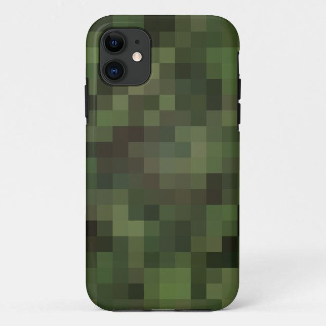 Funda De Case-Mate Para iPhone camuflaje cuadrado verde (Reverso)