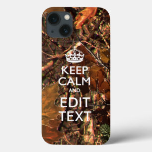 Funda Para iPhone 13 Camuflaje de Deep Woods Mantén Tranquilo Tu Texto