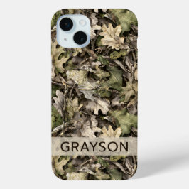 Funda Para iPhone 15 Mini Camuflaje de Hojas Personalizado