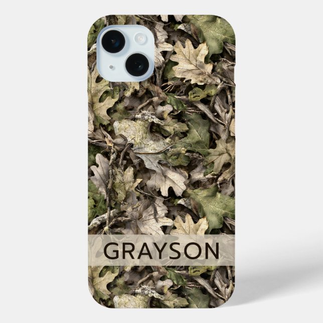 Funda De Case-Mate Para iPhone Camuflaje de Hojas Personalizado (Reverso )