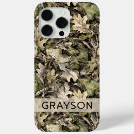 Funda Para iPhone 15 Pro Max Camuflaje de Hojas Personalizado