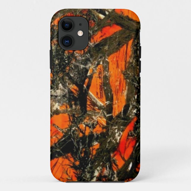 Funda De Case-Mate Para iPhone "Camuflaje de la rama de árbol anaranjado " (Reverso)
