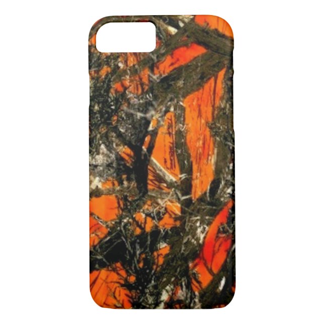 Funda De Case-Mate Para iPhone "Camuflaje de la rama de árbol anaranjado " (Reverso)