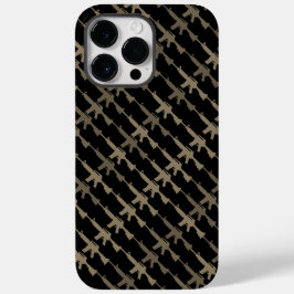 Funda Para iPhone 14 Pro Max De Case-Mate Camuflaje de pistola estilo militar GI Rifle Black