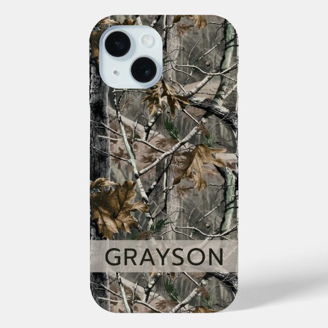 Funda De Case-Mate Para iPhone Camuflaje de Ramas de Bosque Personalizado (Reverso )