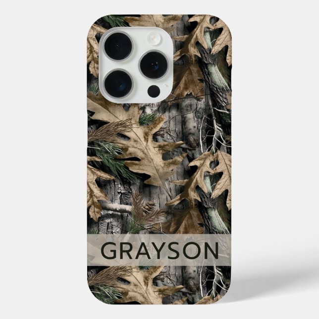Funda De Case-Mate Para iPhone Camuflaje de roble personalizado (Reverso )