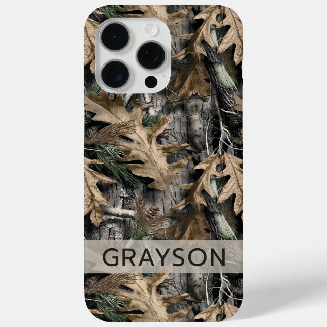 Funda De Case-Mate Para iPhone Camuflaje de roble personalizado (Reverso )