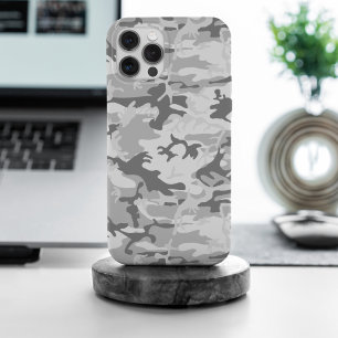 Funda Para iPhone 15 Pro Max Camuflaje gris de nieve en invierno, ejército, ejé