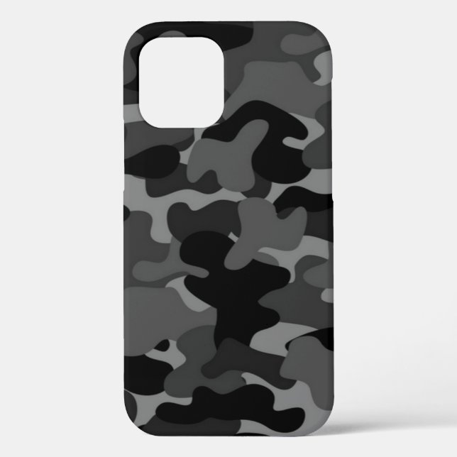 Funda De Case-Mate Para iPhone Camuflaje Gris Negro (Reverso )