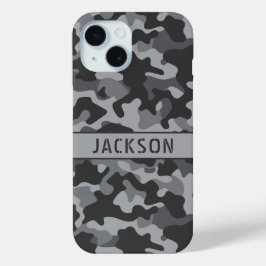 Funda Para iPhone 15 Camuflaje Gris Personalizado