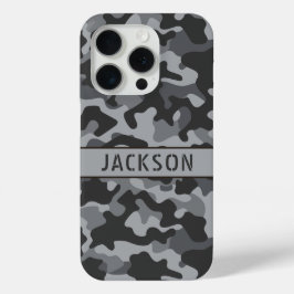 Funda Para iPhone 15 Pro Camuflaje Gris Personalizado