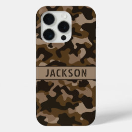 Funda Para iPhone 15 Pro Camuflaje Marrón Personalizado