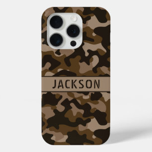 Funda Para iPhone 15 Pro Camuflaje Marrón Personalizado