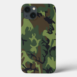 Funda Para iPhone 13 Camuflaje Militar Bosque Verde